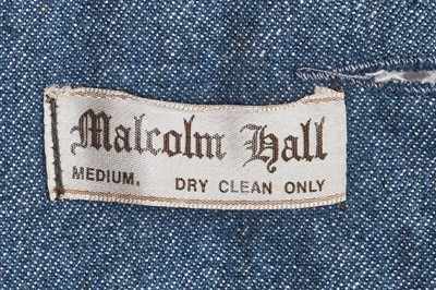 Lot 187 - A Malcolm Hall men's embroidered denim suit, mid-1970s
