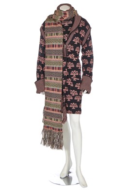 Lot 379 - A Bill Gibb knit ensemble, 'Moon & Buddha' collection, Autumn-Winter 1975-76