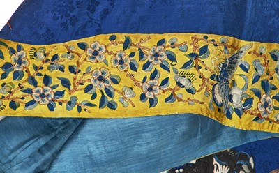 Lot 546 - An embroidered Han women's dragon robe, mangao, Chinese, late 19th century
