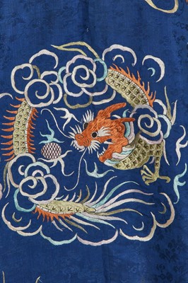 Lot 546 - An embroidered Han women's dragon robe, mangao, Chinese, late 19th century