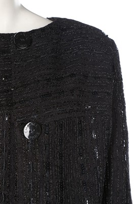 Lot 132 - A Chanel black sequinned cotton ensemble, 2000,...