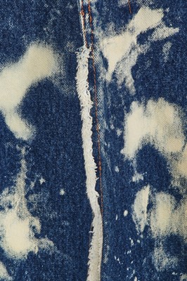 Lot 85 - An Alexander McQueen men's bleached denim coat, 'It's a Jungle Out There' collection, Autumn-Winter 1997-98