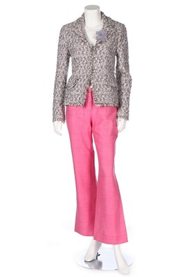 Lot 134 - A Chanel pastel-coloured tweed jacket, 2004,...
