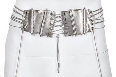 Lot 102 - A Jean Paul Gaultier sterling silver corset belt, probably 1990s