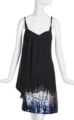 Lot 162 - A Christian Dior by John Galliano black chiffon mini-dress, commercial collection 2007