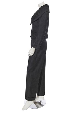 Lot 268 - A John Galliano pinstriped grey wool suit, probably 'Welcome to Our Playground' collection, Autumn-Winter 2000-01