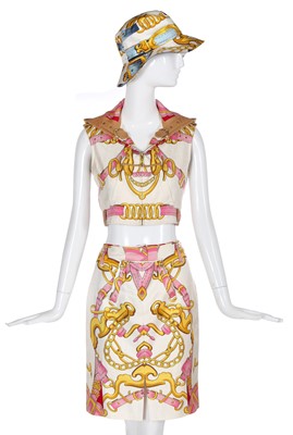 Lot 165 - A Christian Dior by John Galliano printed silk ensemble, 'Logomania' collection, Spring-Summer 2000