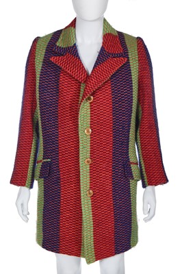 Lot 41 - A Yohji Yamamoto men's multicoloured wool coat, circa 2000