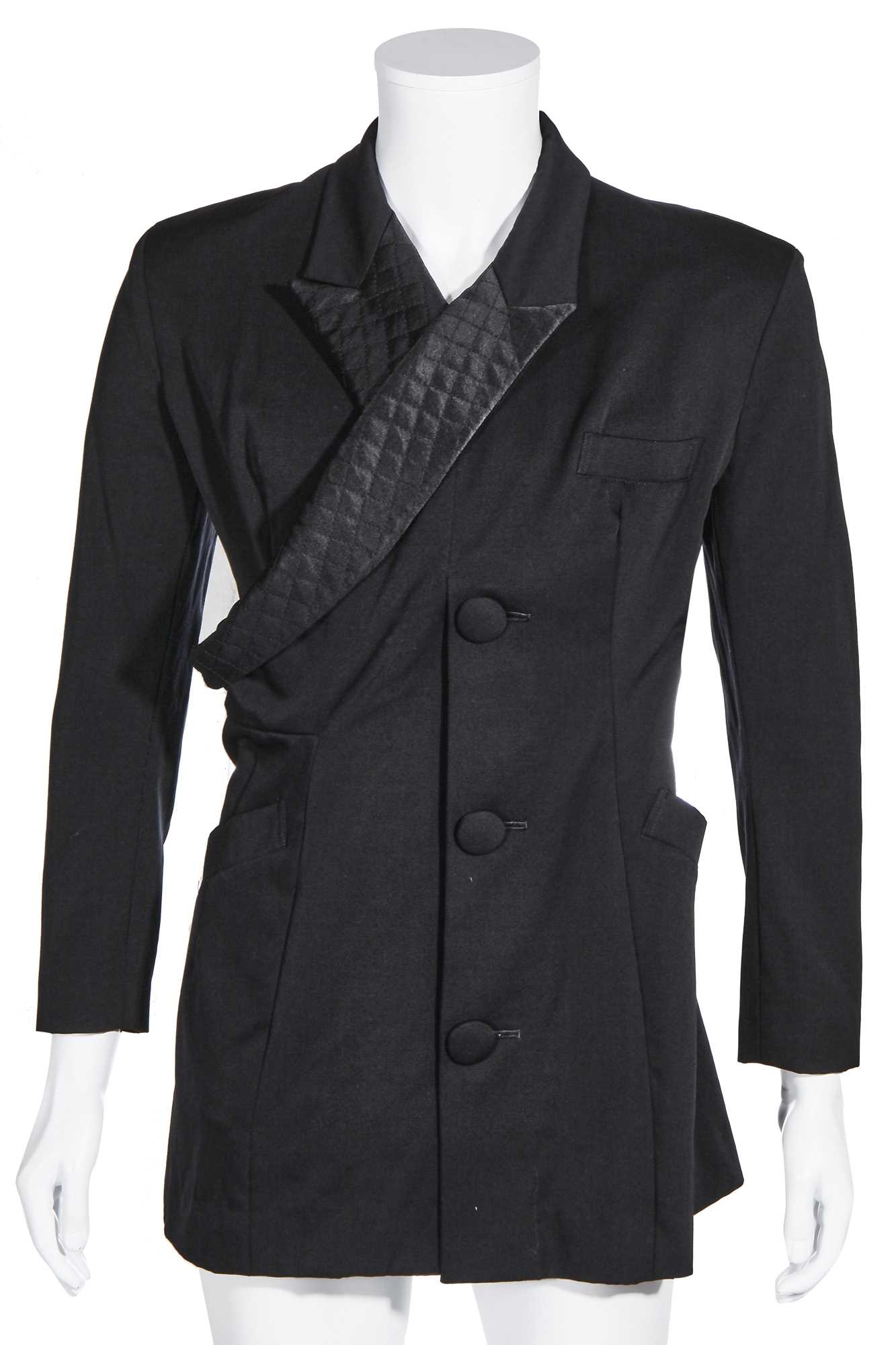 Lot 156 - A Yohji Yamamoto black wool tuxedo jacket, 1980s