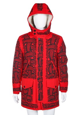 Lot 5 - A Louis Vuitton by Kim Jones men's printed red parka, Autumn-Winter 2015-16