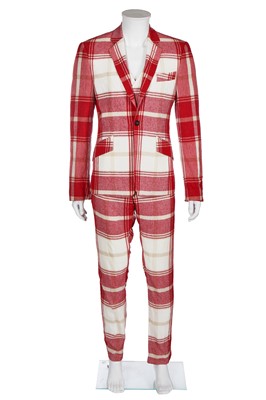 Lot 4 - A Vivienne Westwood men's red tartan viscose-blend suit, 2017