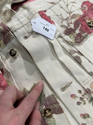 Lot 140 - A Vivienne Westwood men's printed ivory denim ensemble, 'Cafe Society' collection, Spring-Summer 1994