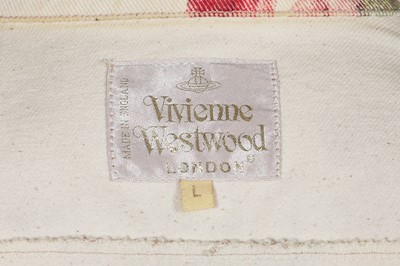 Lot 140 - A Vivienne Westwood men's printed ivory denim ensemble, 'Cafe Society' collection, Spring-Summer 1994