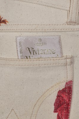 Lot 140 - A Vivienne Westwood men's printed ivory denim ensemble, 'Cafe Society' collection, Spring-Summer 1994