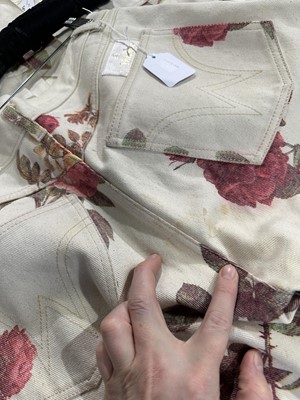 Lot 140 - A Vivienne Westwood men's printed ivory denim ensemble, 'Cafe Society' collection, Spring-Summer 1994