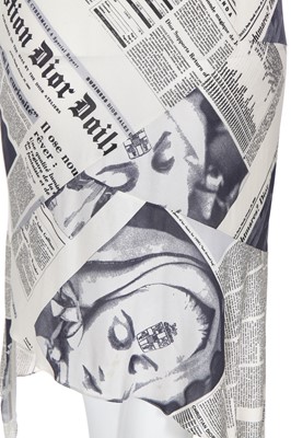 Lot 153 - A Christian Dior by John Galliano newspaper print dress, 'Fly Girl' collection, Autumn-Winter 2000-01