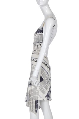 Lot 153 - A Christian Dior by John Galliano newspaper print dress, 'Fly Girl' collection, Autumn-Winter 2000-01