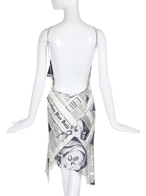 Lot 153 - A Christian Dior by John Galliano newspaper print dress, 'Fly Girl' collection, Autumn-Winter 2000-01
