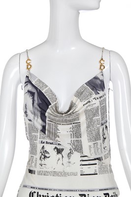 Lot 153 - A Christian Dior by John Galliano newspaper print dress, 'Fly Girl' collection, Autumn-Winter 2000-01