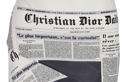 Lot 153 - A Christian Dior by John Galliano newspaper print dress, 'Fly Girl' collection, Autumn-Winter 2000-01