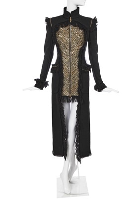 Lot 152 - An Alexander McQueen by Sarah Burton black wool and crêpe georgette tailcoat, Autumn-Winter 2011-12