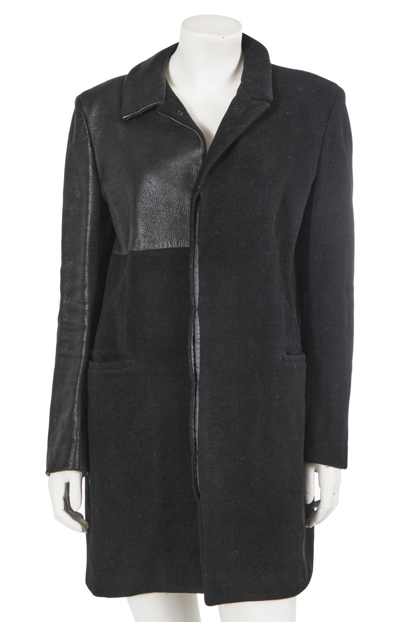Lot 286 - A Yohji Yamamoto wool and leather jacket, Autumn-Winter 2002-03