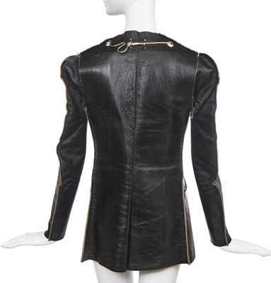 Lot 232 - A Maison Martin Margiela 'Flat' leather jacket and metal hook, Spring-Summer 1998