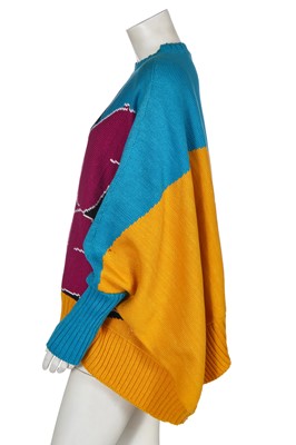 Lot 337 - A Rodolfo Contreras extra wide intarsia-knit reclining nude jumper, 1980s