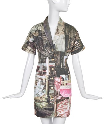 Lot 112 - A Vivienne Westwood printed denim dress, 'Salon' collection, Spring-Summer 1992