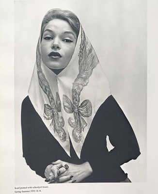 Lot 386 - A rare and early Hubert de Givenchy trompe-l'œil hair-printed silk headscarf, Spring-Summer 1953