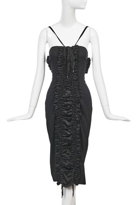 Lot 174 - A Christian Dior by John Galliano black wool and satin dress, Autumn-Winter 2004-05