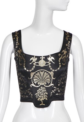 Lot 117 - A Vivienne Westwood black satin 'boulle' print corset, 'Portrait' collection