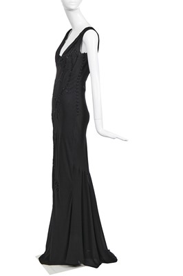 Lot 180 - A John Galliano beaded black crêpe georgette evening dress, 'The Family That Eats Together Stays Together' collection, Autumn-Winter 2007-08