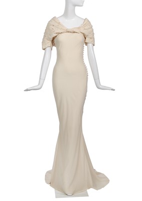 Lot 172 - A John Galliano cream crêpe georgette evening dress, 2000s