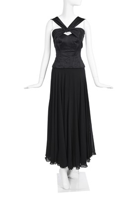 Lot 45 - A Chanel black silk evening ensemble, circa 1990