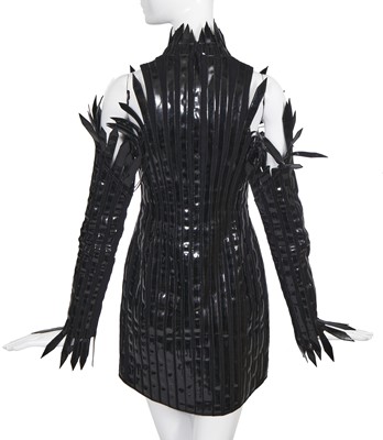 Lot 139 - A Thierry Mugler black vinyl 'Spike' dress,