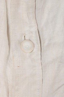 Lot 92 - A gentleman's white linen nightshirt, late...