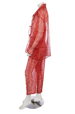Lot 292 - An Issey Miyake printed silk gauze summer ensemble, Spring-Summer, 1986