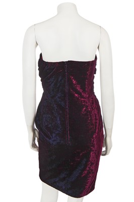 Lot 369 - An Antony Price purple velvet dress, 1990s