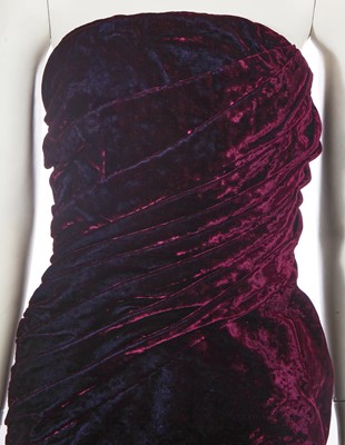 Lot 369 - An Antony Price purple velvet dress, 1990s