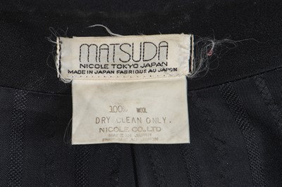 Lot 49 - A Matsuda men's black wool ensemble, late 1980s-1990s