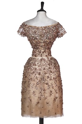 Lot 365 - A fine Christian Dior by Yves Saint Laurent haute couture cocktail dress, ' Courbe' or 'Curve' line, Autumn-Winter 1958-59