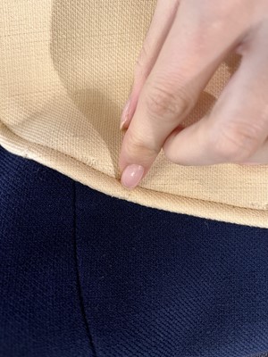 Lot 356 - An André Courrèges navy wool mini dress, 1969