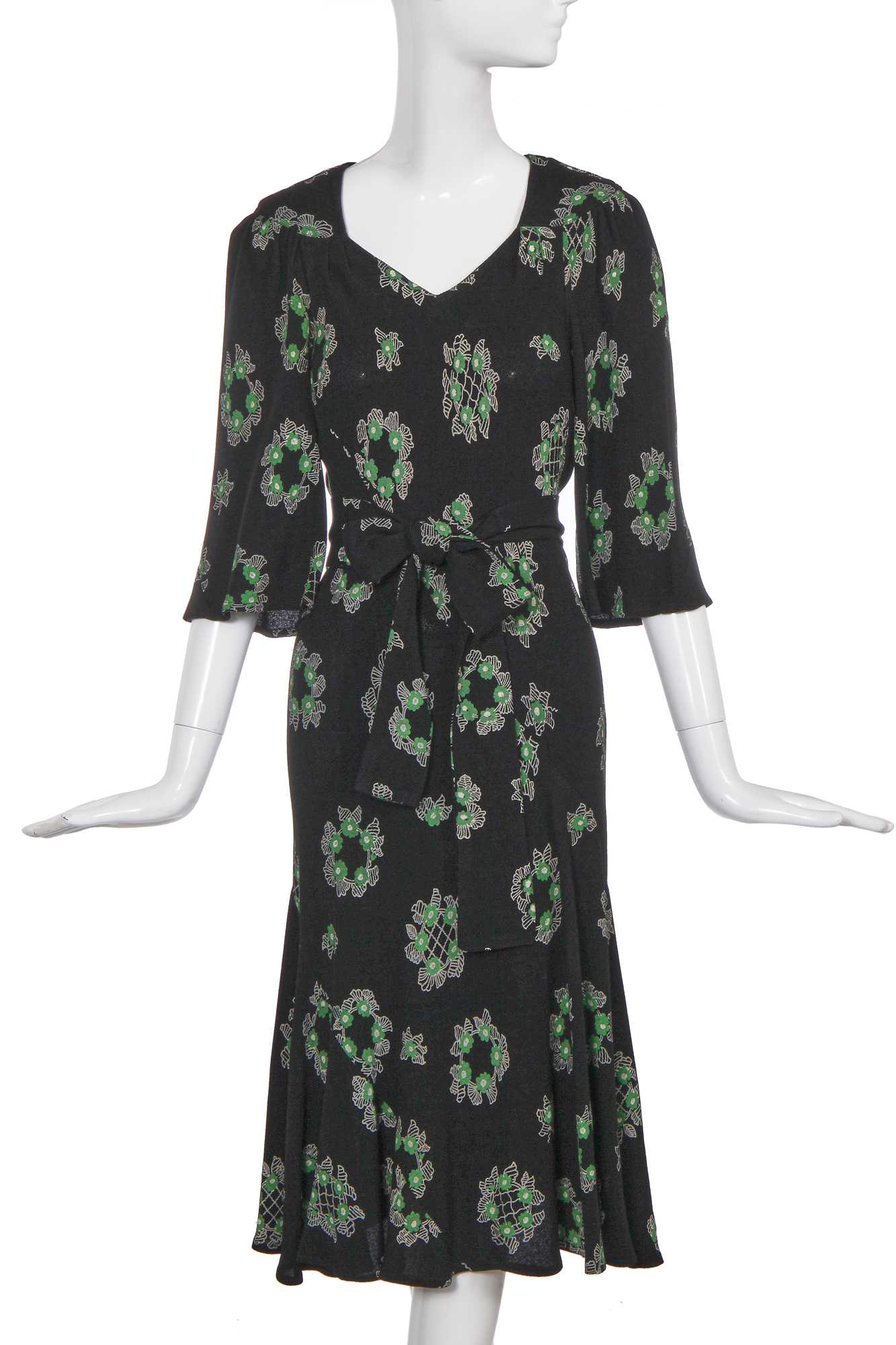 Lot 655 - An Ossie Clark/Celia Birtwell for Radley printed moss crêpe dress, 1970s