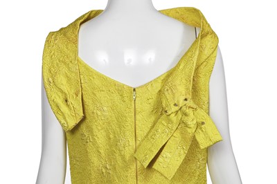 Lot 343 - A Christian Dior New York yellow matelassé silk evening gown, circa 1965