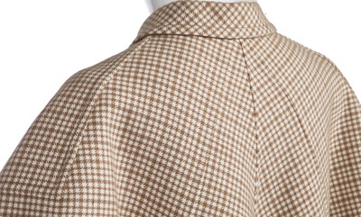 Lot 354 - A Madame Grès haute couture beige and white checked wool coat, 1960s