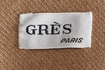 Lot 354 - A Madame Grès haute couture beige and white checked wool coat, 1960s