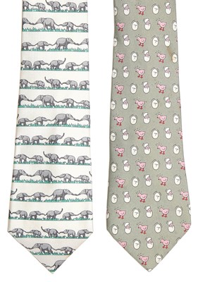 Lot 149 - 17 Hermès printed silk ties