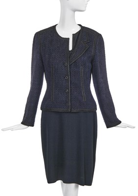 Lot 27 - A Chanel navy blue dress and jacket, Cruise 2002