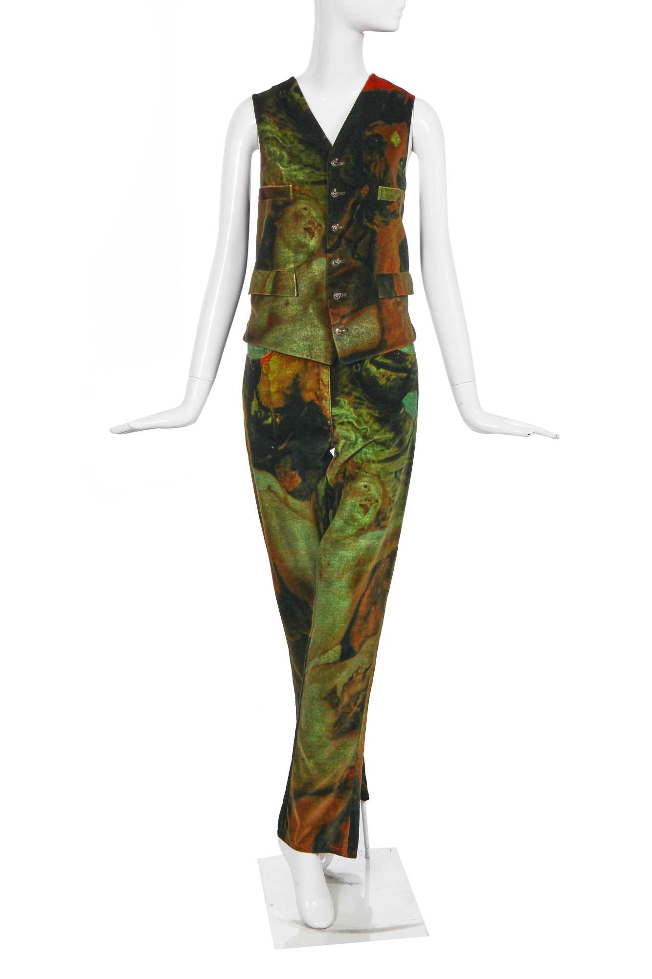 Lot 327 - A Vivienne Westwood printed velvet ensemble 'Grand Hotel' collection, Spring-Summer 1993